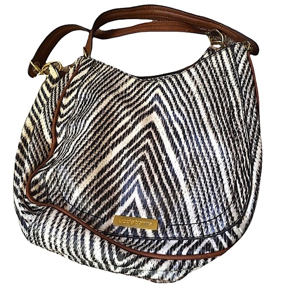 LIZ CLAIBORNE Women’s Black White and Tan Purse - Picture 1 of 11